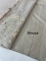 Applique and embroidery work 
 Kota Silk saree MSH118- DuskyMauve