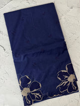 Organza saree with embroidery borders MOS4765 NavyBlue