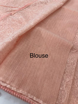 NetKota thread work saree MS22100- Peach