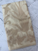 Semi organza saree with appliqué work - MSH906 Ivory