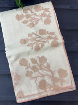 NetKota Applique work saree  -MSH123 White & Peach