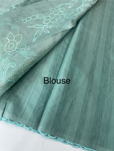 Soft tissue kota checks saree with applique work - MSH5407 Pastel DuskyBlue