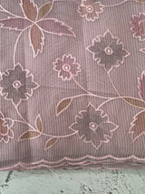 Moonga checks saree with prints and embroidery MSH154- DuskyOnion