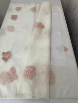 Soft Organza tissue Applique work saree MSLK116