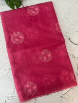 Organza saree with embroidery - MSH375 RaniPink