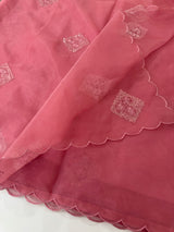 Organza saree with embroidery - MSH375 Pink