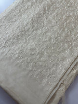 Pure desi tussar silk saree with embroidery- MTSS659 Cream