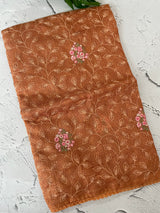 Soft kota checks saree with embroidery - MS7676