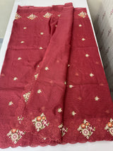 Silky kota saree with embriodery MS9087
