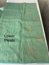 Soft Crush Organza Applique work saree with tissue applique work MS14978 CyanBlue
