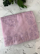 Mul chanderi saree with applique borders MSH112 - Lilac