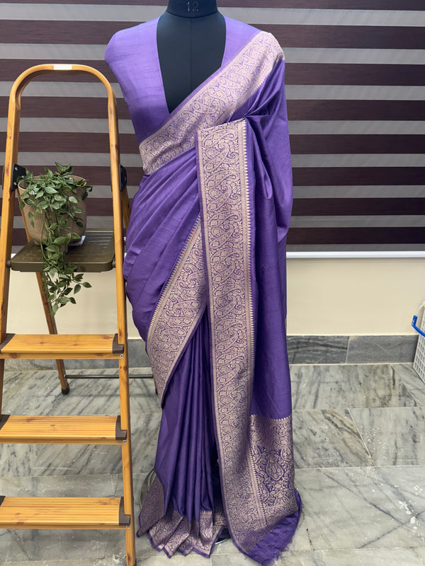 Blended tussar silk saree with Banarasi border FBTW3026