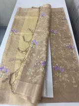 Tissue silk saree with embroidery MSH236