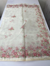 Organza saree with prints & hand embriodery work MS15333