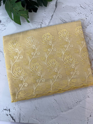 Soft Tissue kota embroidery saree MSK4660 Yellow