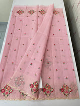 Premium Soft kota silk saree with embroidery MSS678- Pink