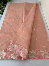 Kota saree with embriodery work MKAS37 Peach