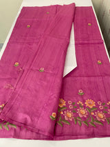 Art tussar saree with embroidery MST677