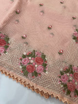 Soft kota silk saree with embroidery MSS678 PeachPink