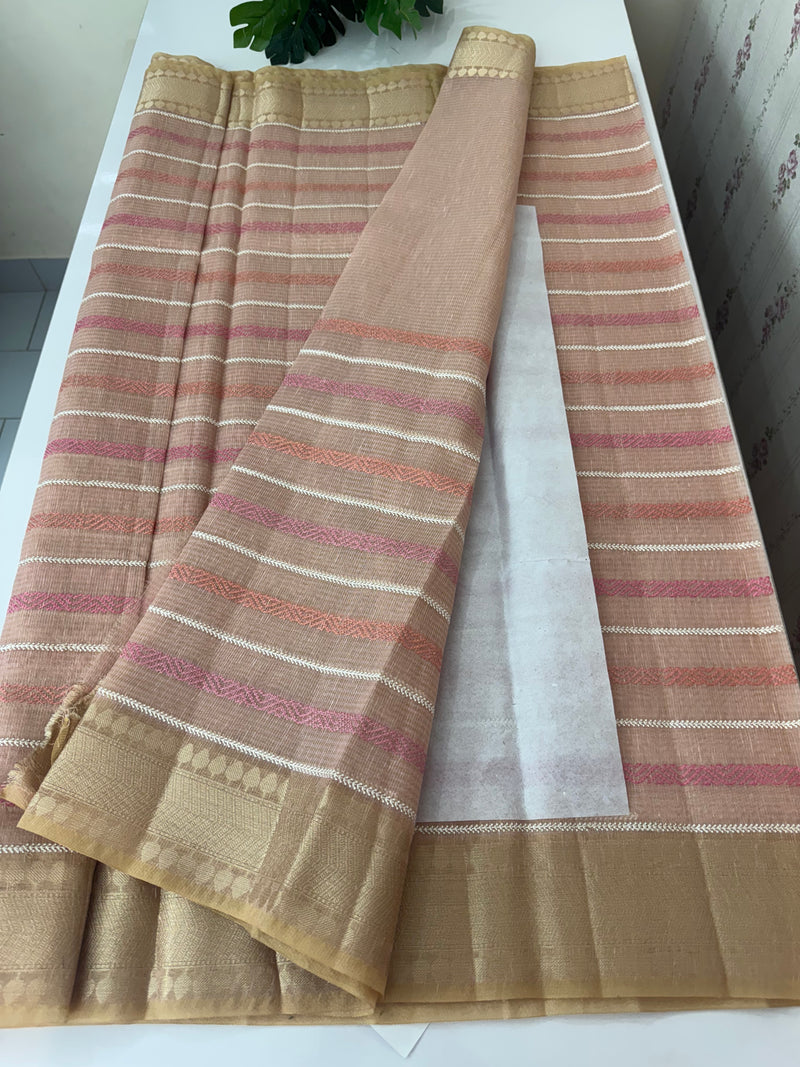 Tissue silk saree MTTS78 - PeachPink