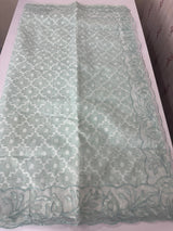 Kota Moonga saree with net applique borders MSH295- MutedBlue