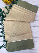 Kerala tissue saree- Gold checks