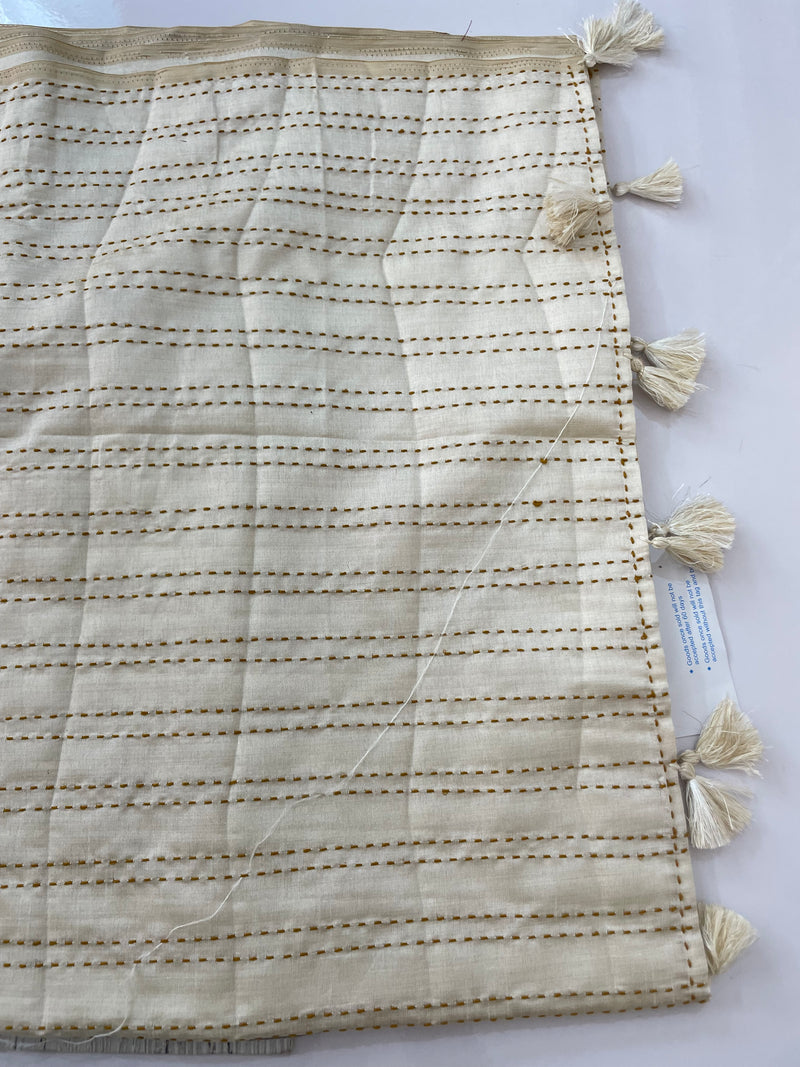 Blended tussar saree with kanta embriodery and appliqué work- MBTS99