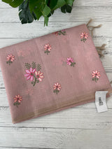 Tissue mix Soft silk saree with embroidery MS8189- PastelPink