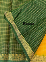 Crepe chiffon saree with small checks zari weaving  MS81890