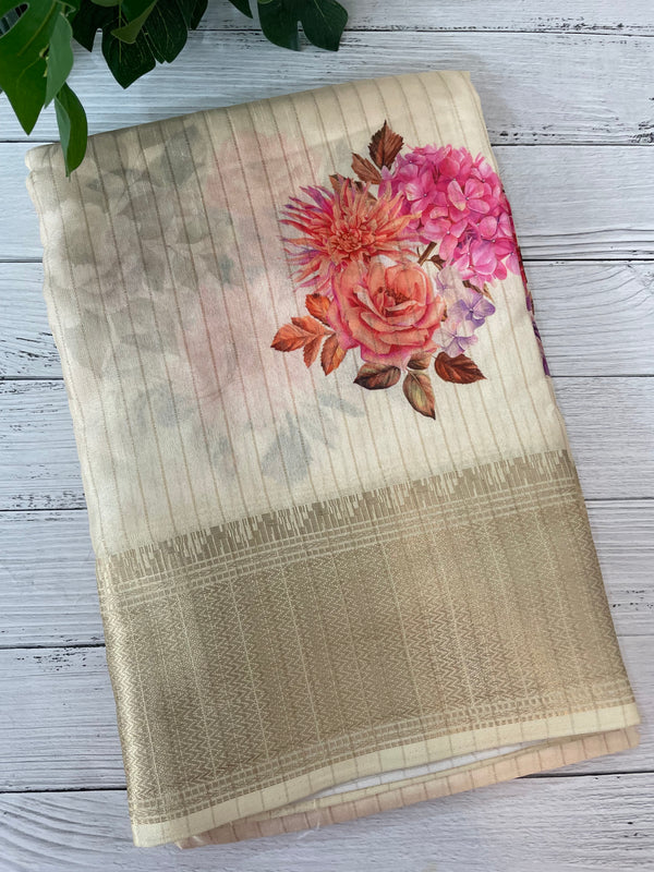 Semi silk saree with digital prints MSR671