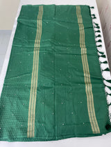 Crepe chiffon saree MSH216 DarkGreen