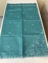 Cutwork Semi tussar saree MTSS674 Blue