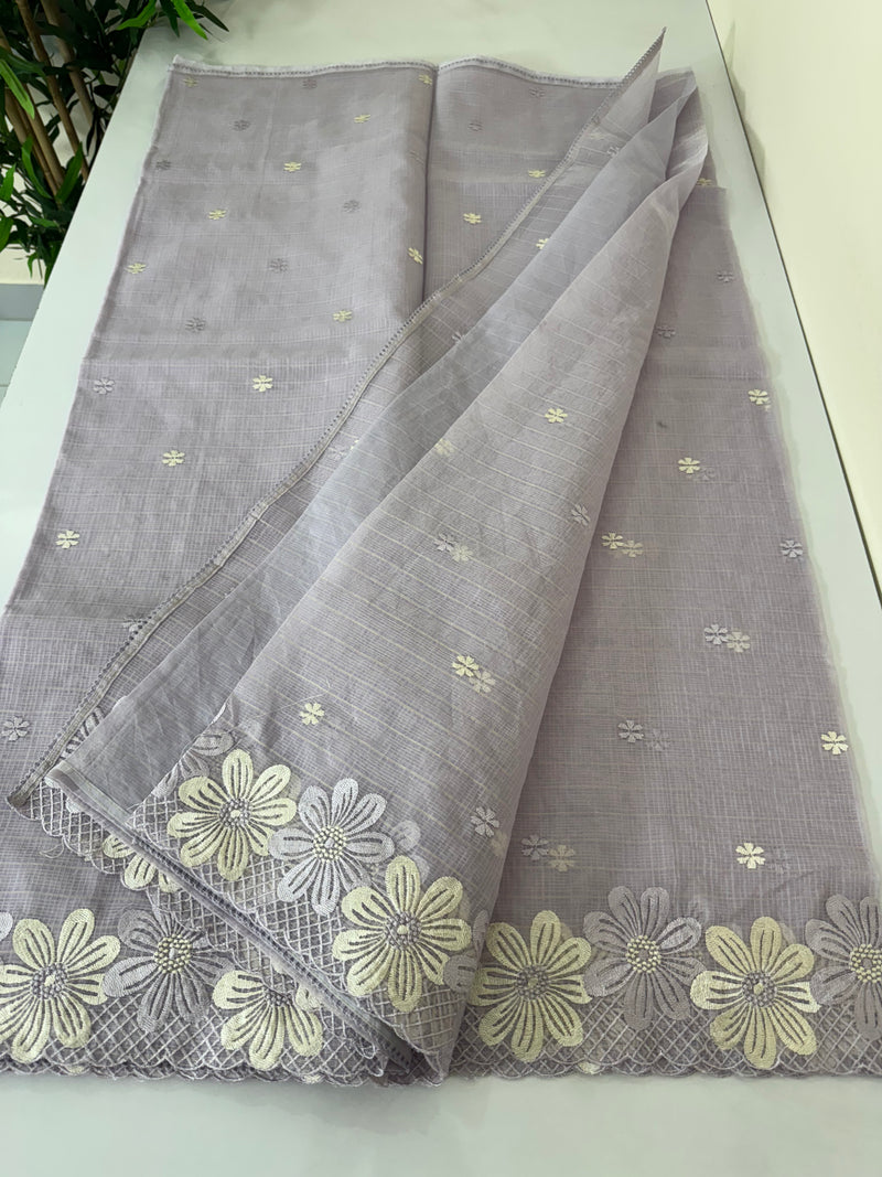 Kota saree with embriodery work MKAS38 Lavender