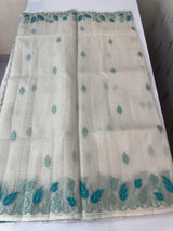 Tissue silk saree with zari checks and applique work  MSH105