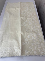 Mul chanderi saree with applique work MSH659- OffWhite