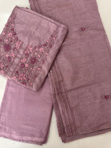 Unstitched Handworked Chanderi suit Set with kanta work- MK269