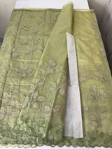 Premium Organza saree with tissue appliqué work - MMG310- DuskyGreen