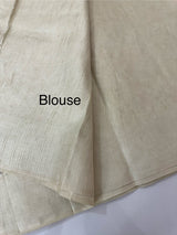 Blended tussar saree with multi color embriodery - MS8665 (1) Cream