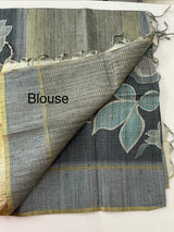 Soft silk saree with thread work and digital prints MGS5678