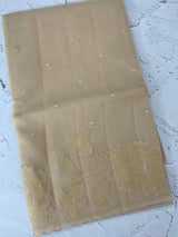 Moonga checks Applique work saree  MSM876