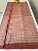 Banarasi semi katan saree in silver zari SHSNRIC