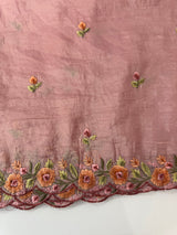Crush Organza embroidery saree MS14567 OnionPink