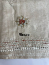 Kanta Handstitched Blended tussar silk saree MS90543