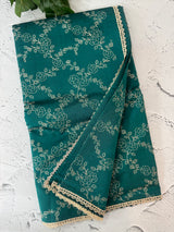 Blended tussar silk saree with embroidery- MSH158 Teal