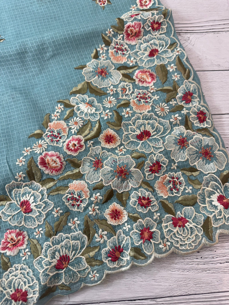 Soft kota silk saree with embriodery work MS89432