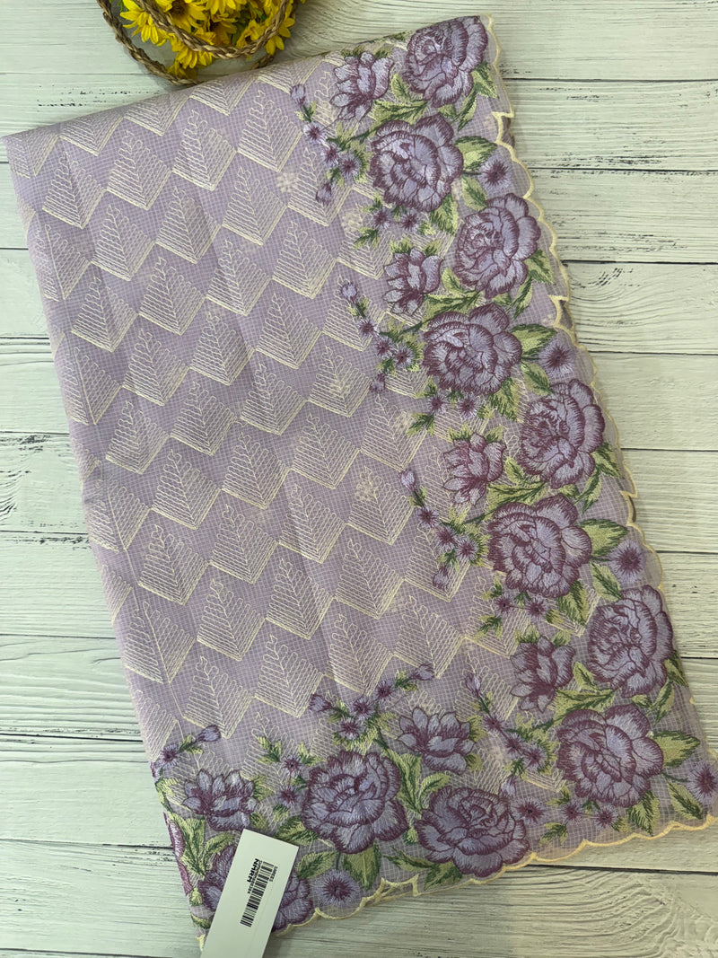 Phulkari NetKota embroidery saree - MPKS905 Lavender