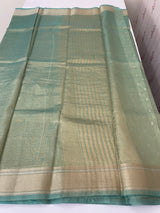 Tissue silk saree with border MS9453 DustyBlue