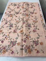 Silky kota saree with cross stitch embroidery MS9832 PastelPeach