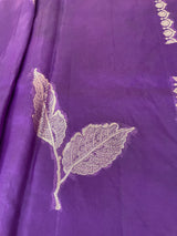 Blended Banarasi silk organza saree with zari weaving MSSA499 Purple
