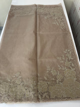 Soft organza saree with applique work - MCW543 Taupe